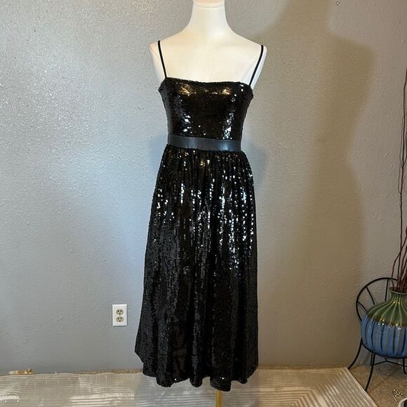 NEW weworewhat Elegant Black Sequin Dress size 6 - Picture 1 of 12